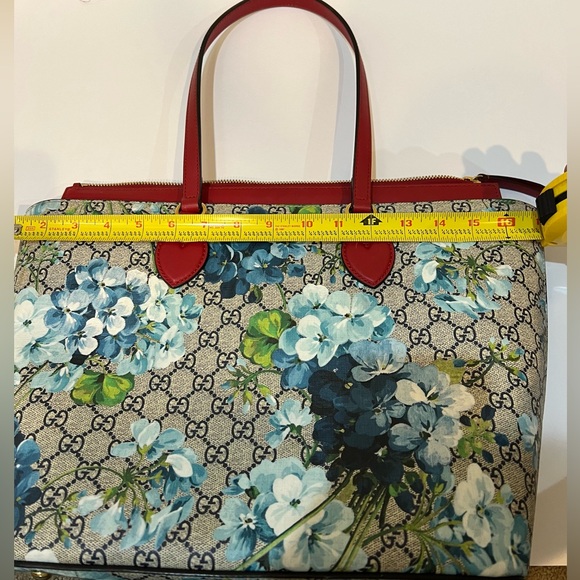 ** AUTHENTIC**Gucci GG Blooms Tote Multi Coated Canvas Fabric Bag - Picture 9 of 13